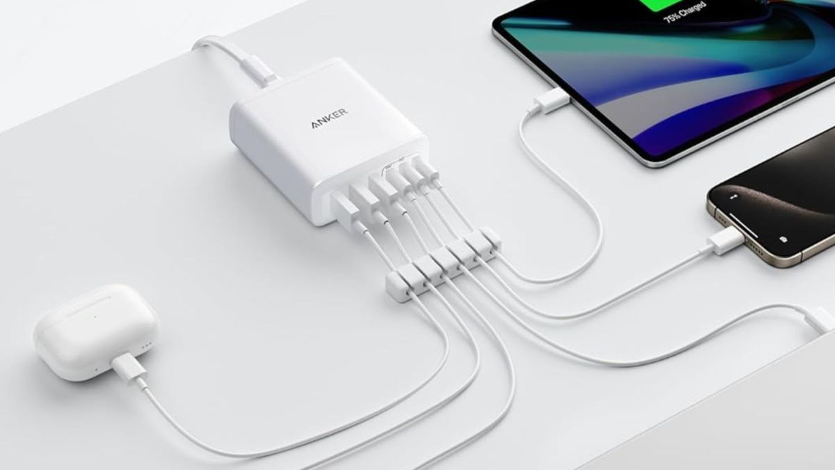 Image showing Anker's 6-in-1 charging station with cable organizer.